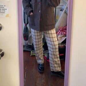 Reformation Plaid linen pants